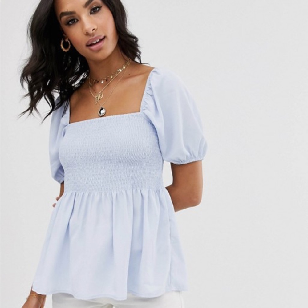 Vila square neck smock top